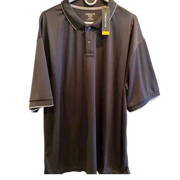 NEW CLAIBORNE MENS GRAY POLO QUICK DRY SHIRT TOP GOLF SUMMER FALL SZ 2XL T 2XLT - Picture 1 of 5